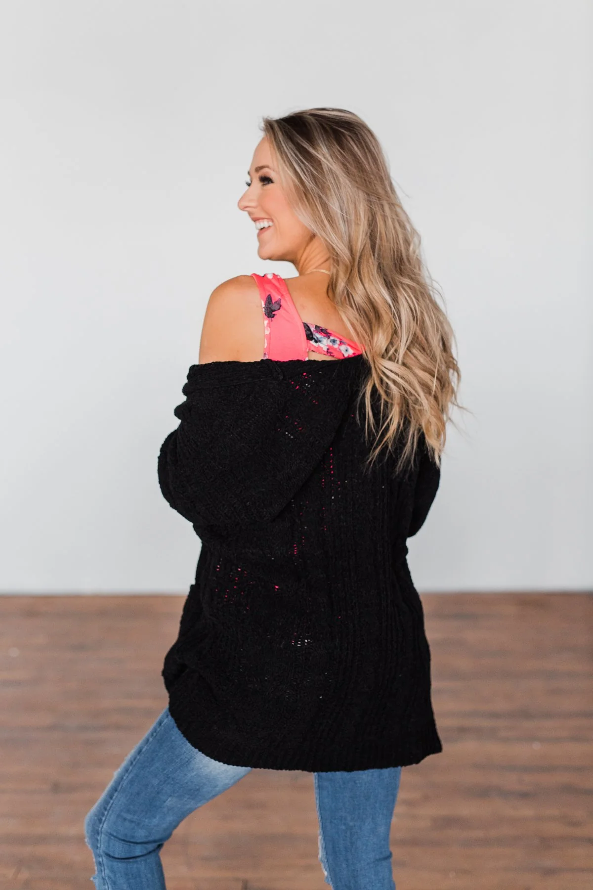 Warm & Cozy Chunky Cardigan- Black - Image 12