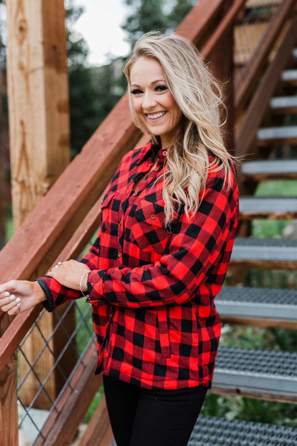 Warm Me Up Button Up Jacket- Buffalo Plaid - Image 2