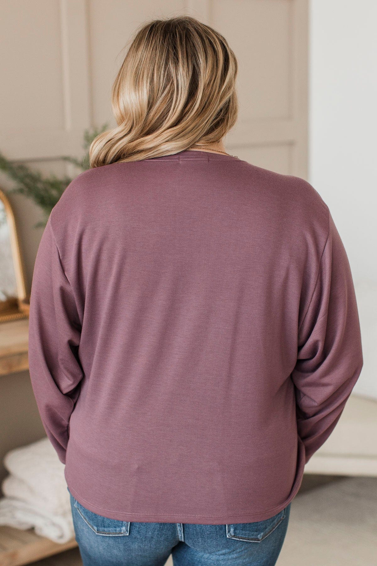 Warm Moments Dolman Sleeve Top- Dusty Purple - Image 7