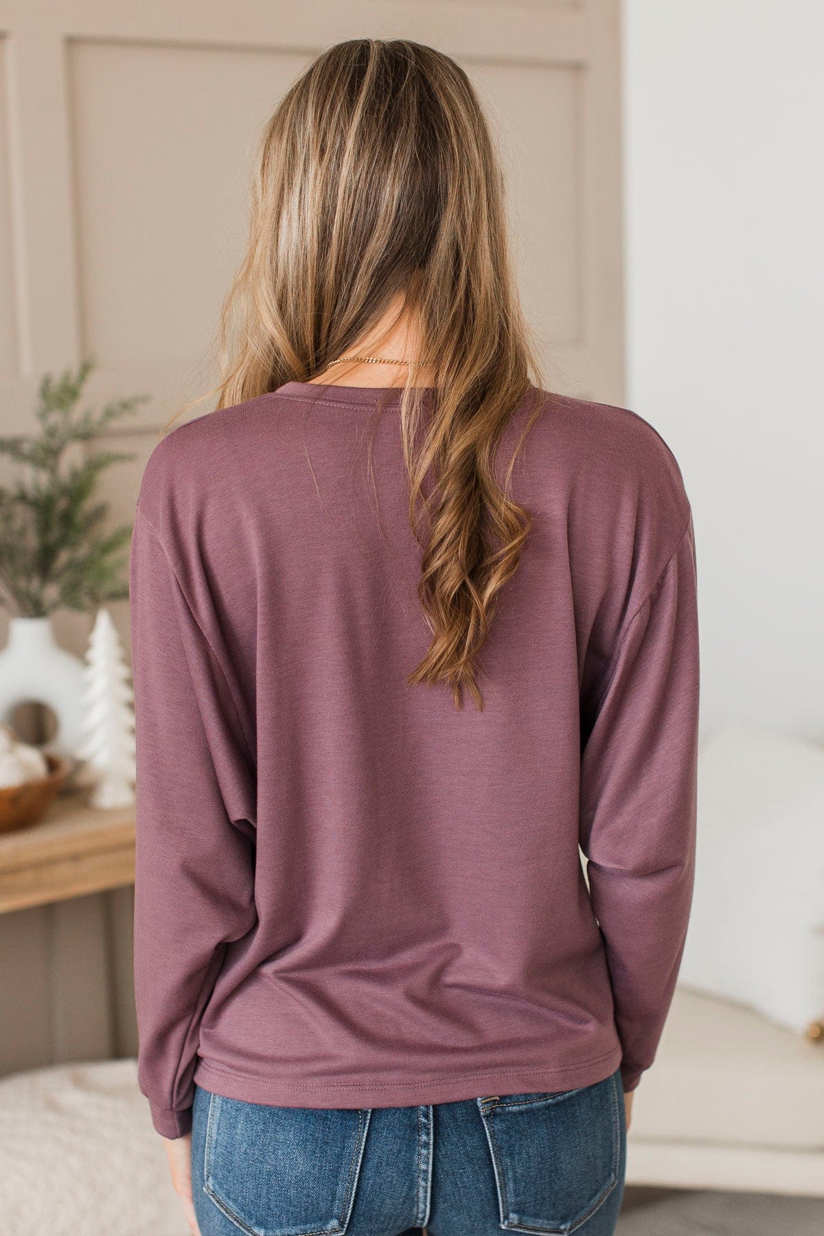 Warm Moments Dolman Sleeve Top- Dusty Purple - Image 8