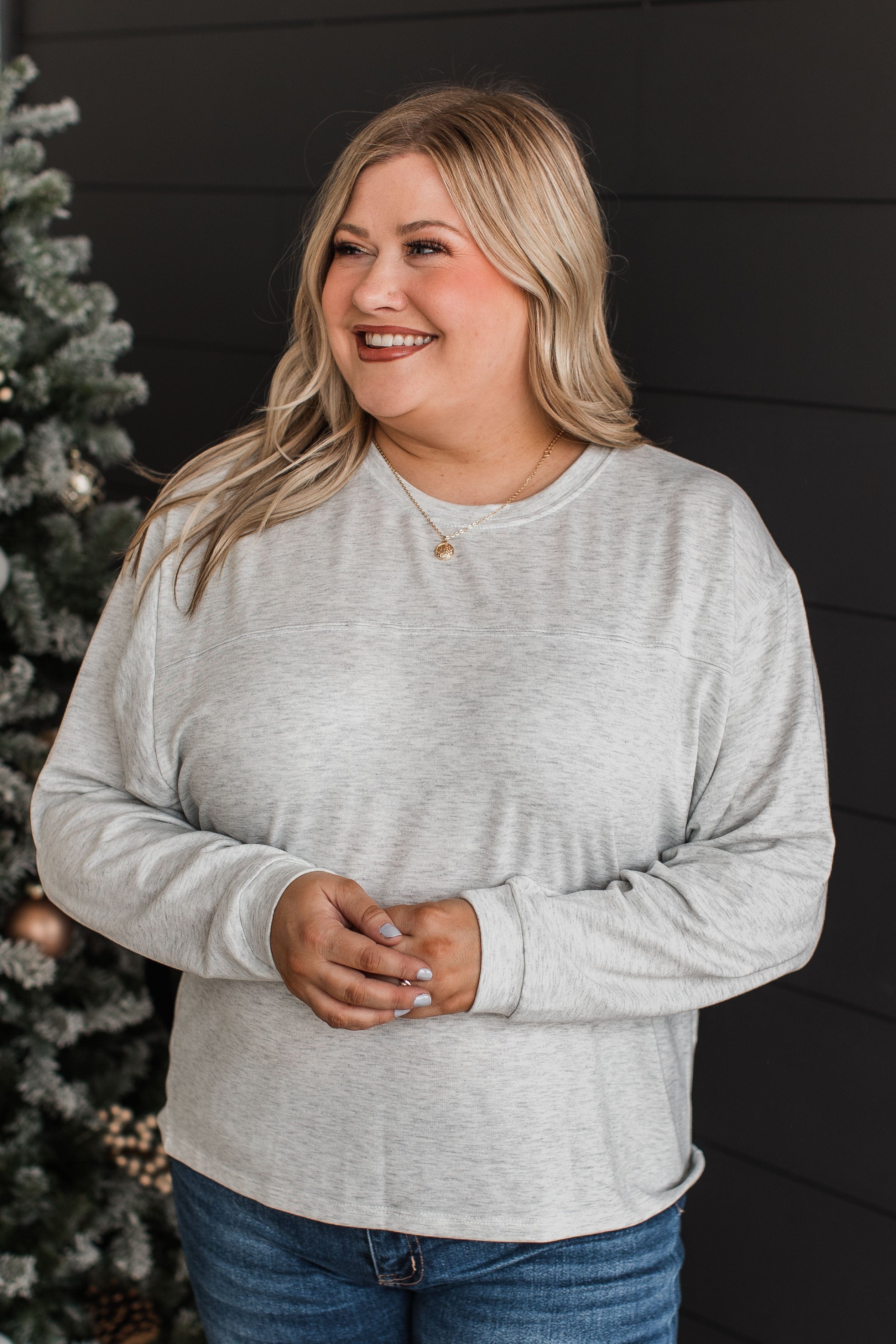 Warm Moments Dolman Sleeve Top- Heather Grey - Image 5