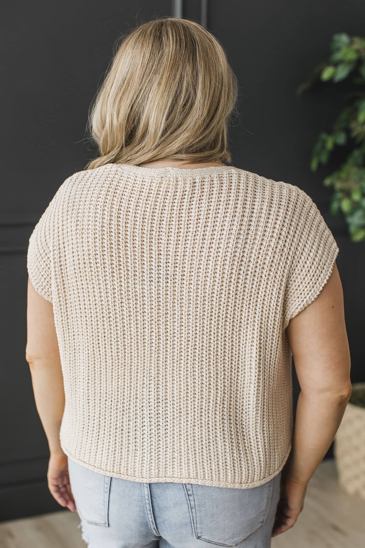 Warm & Snug Button Up Sweater Vest- Ivory - Image 8