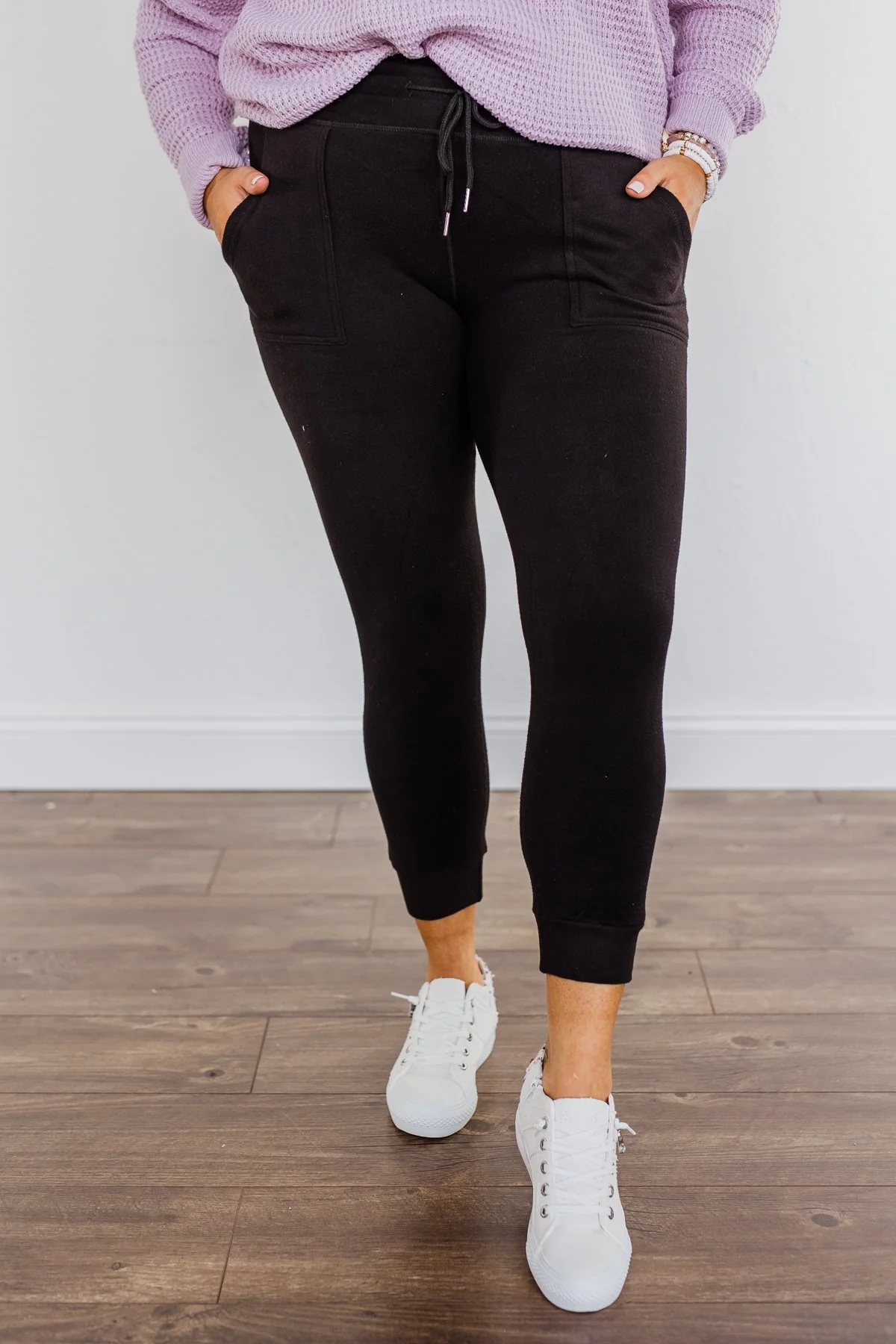 Warm Thoughts Super Soft Joggers- Black - Image 2