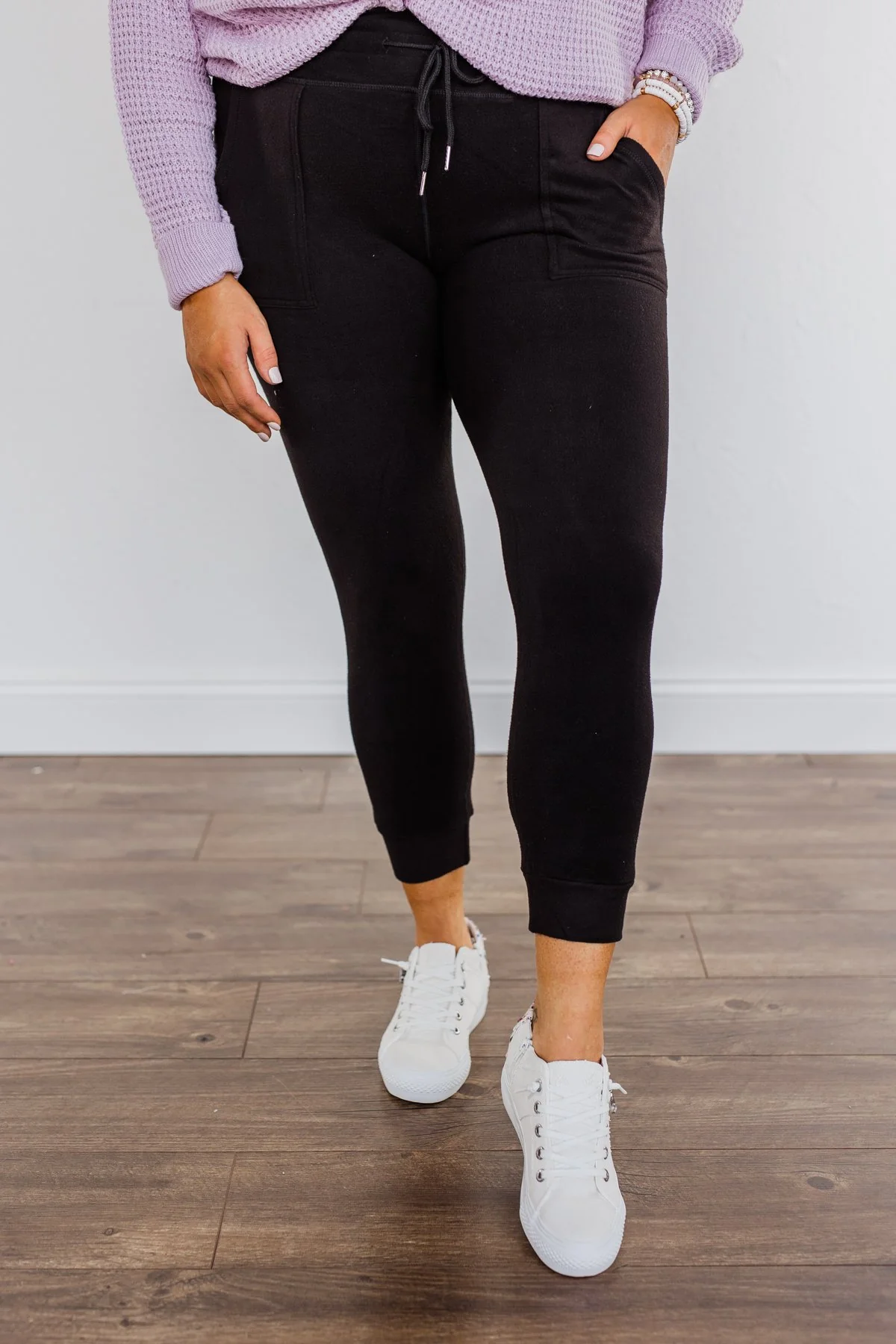 Warm Thoughts Super Soft Joggers- Black - Image 5