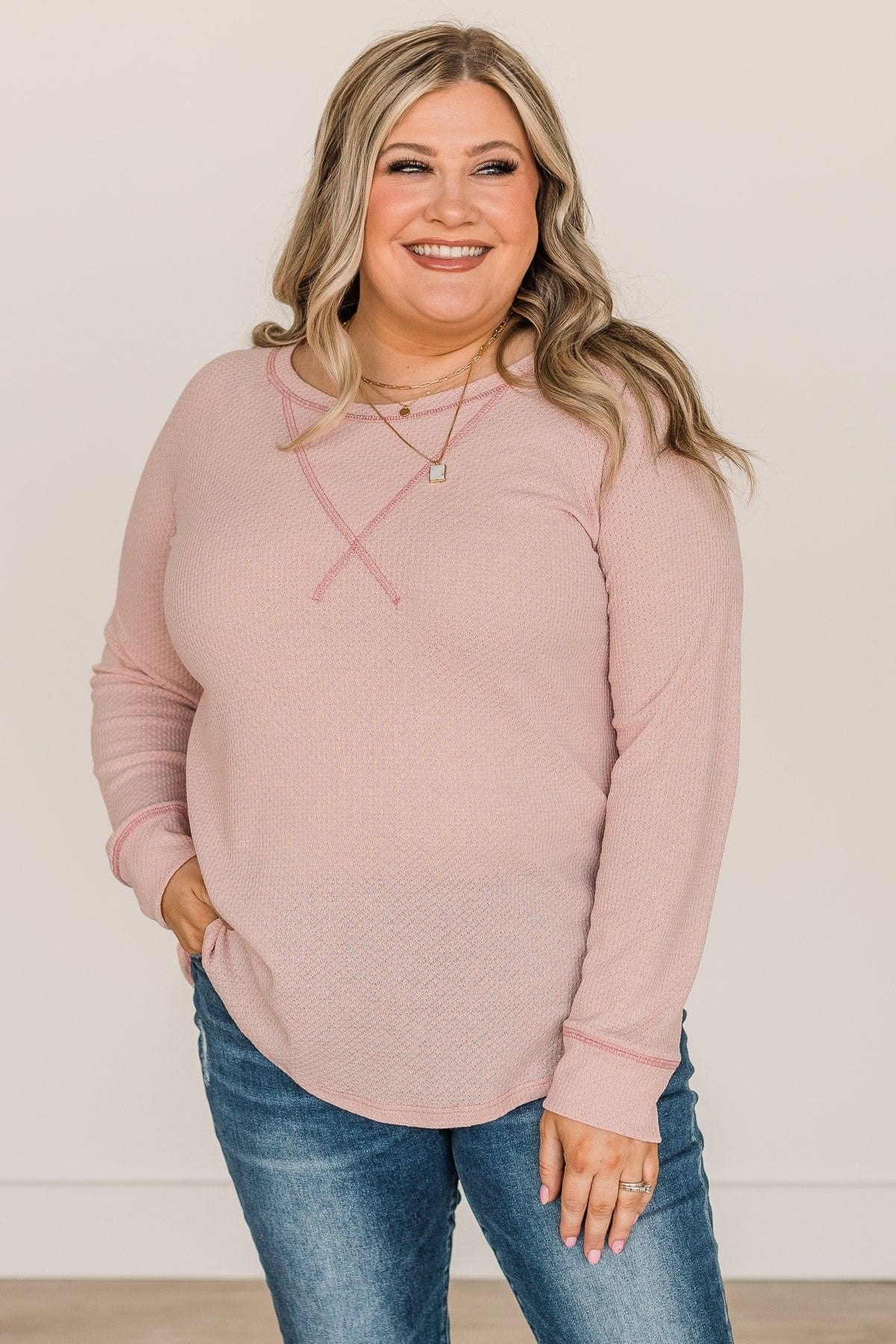 Warmest Love Knit Long Sleeve Top- Blush - Image 3