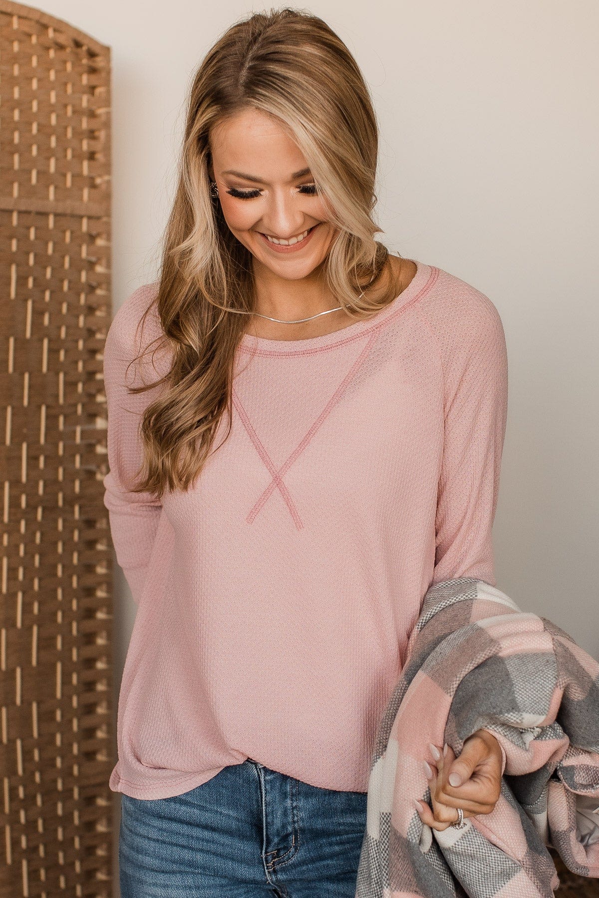 Warmest Love Knit Long Sleeve Top- Blush - Image 4