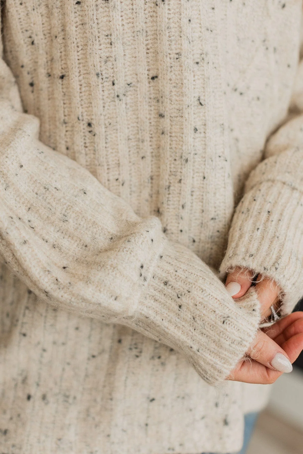 Warmly Yours Sprinkle Knit Sweater- Light Taupe - Image 3