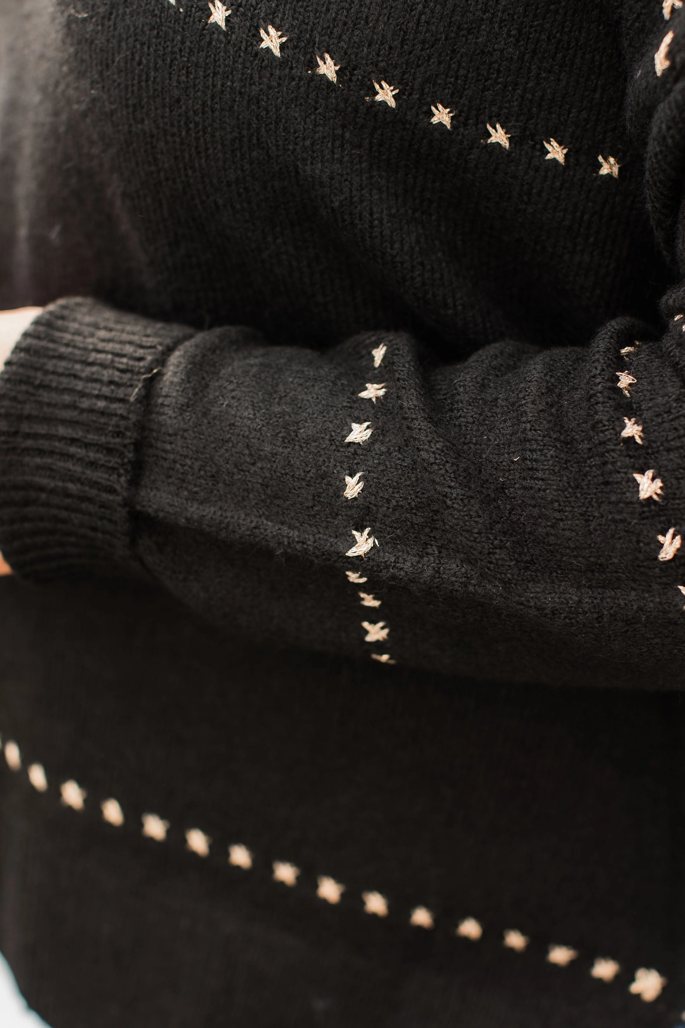 Watch Them Swoon Knit Sweater- Black - Image 3