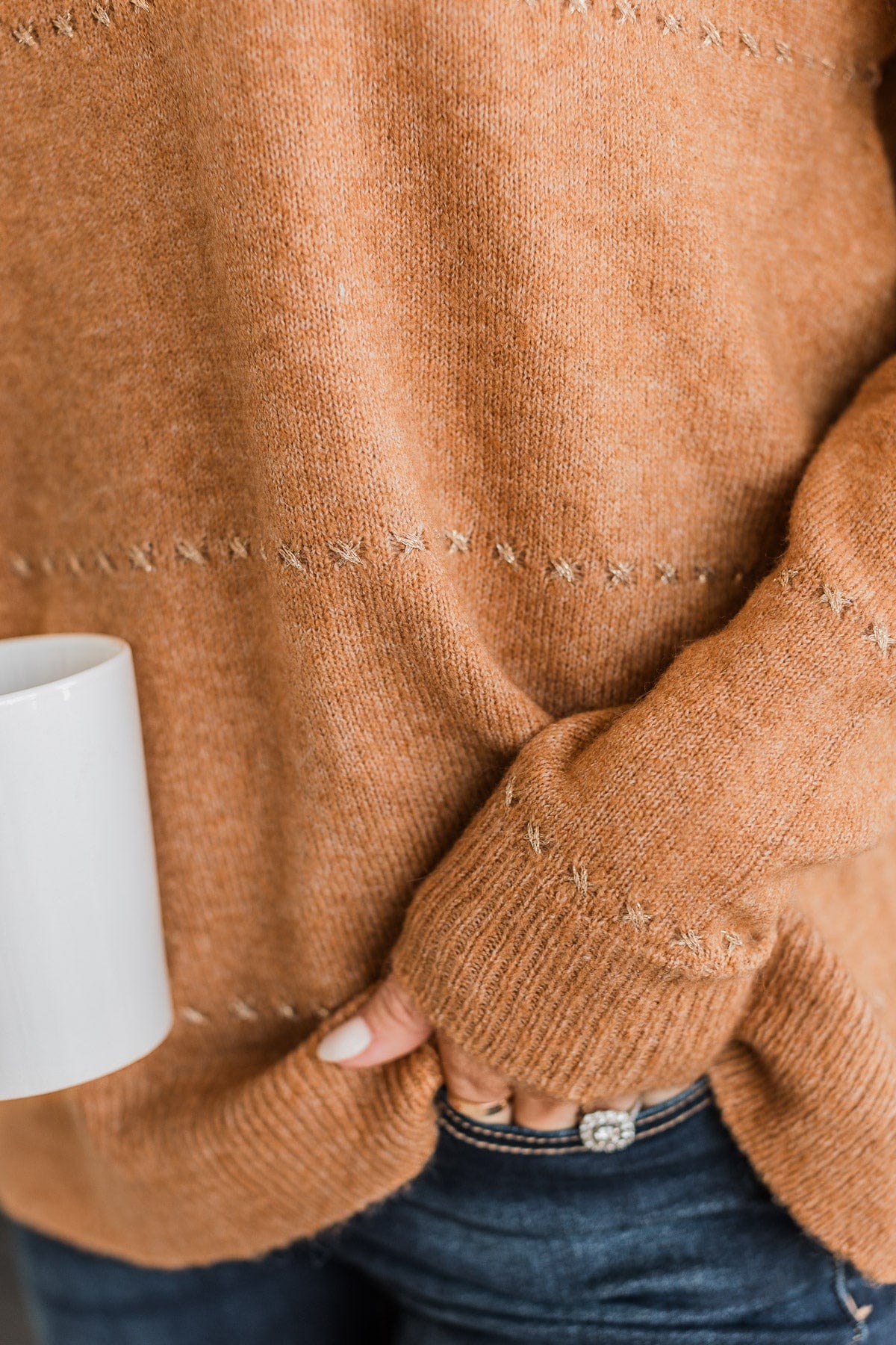 Watch Them Swoon Knit Sweater- Camel - Image 3