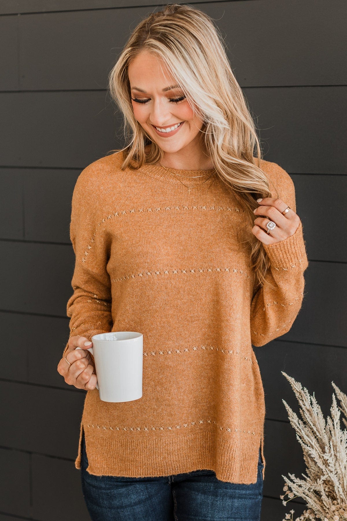 Watch Them Swoon Knit Sweater- Camel - Image 5