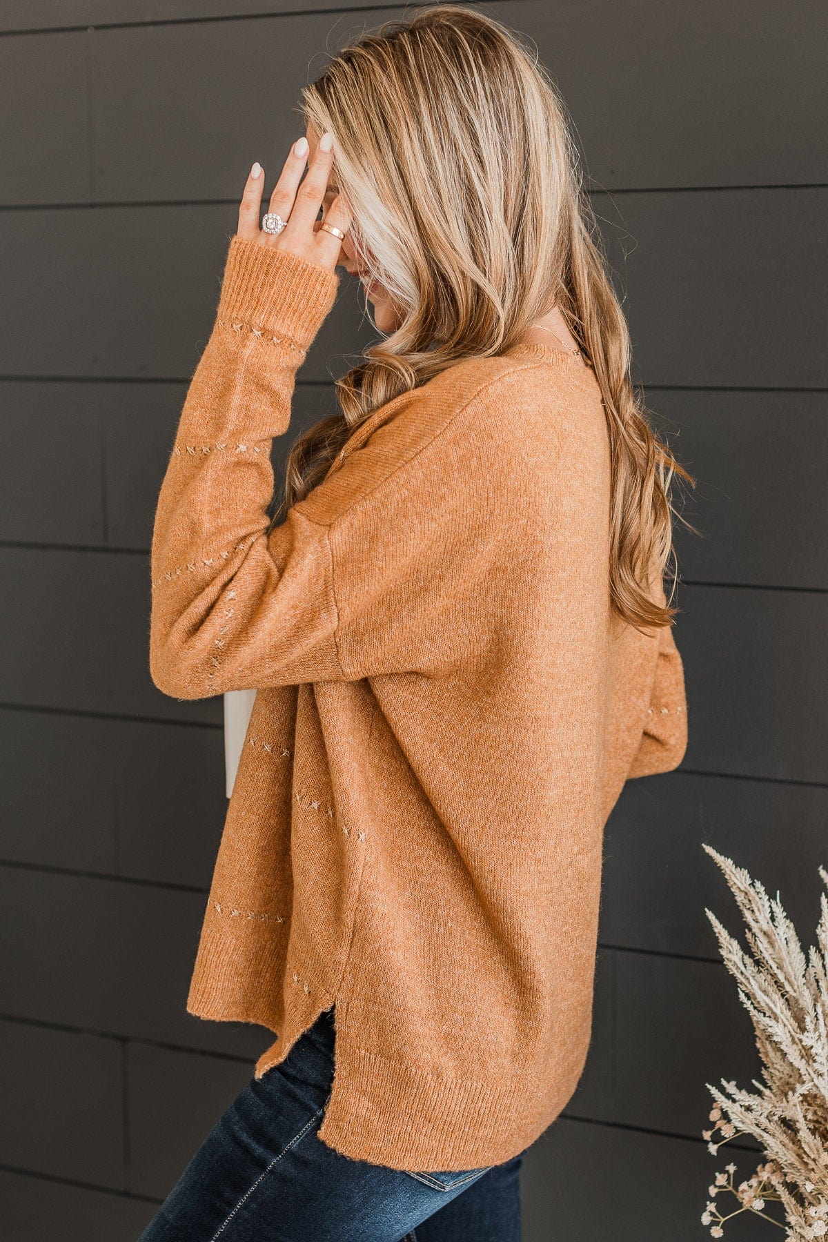 Watch Them Swoon Knit Sweater- Camel - Image 7