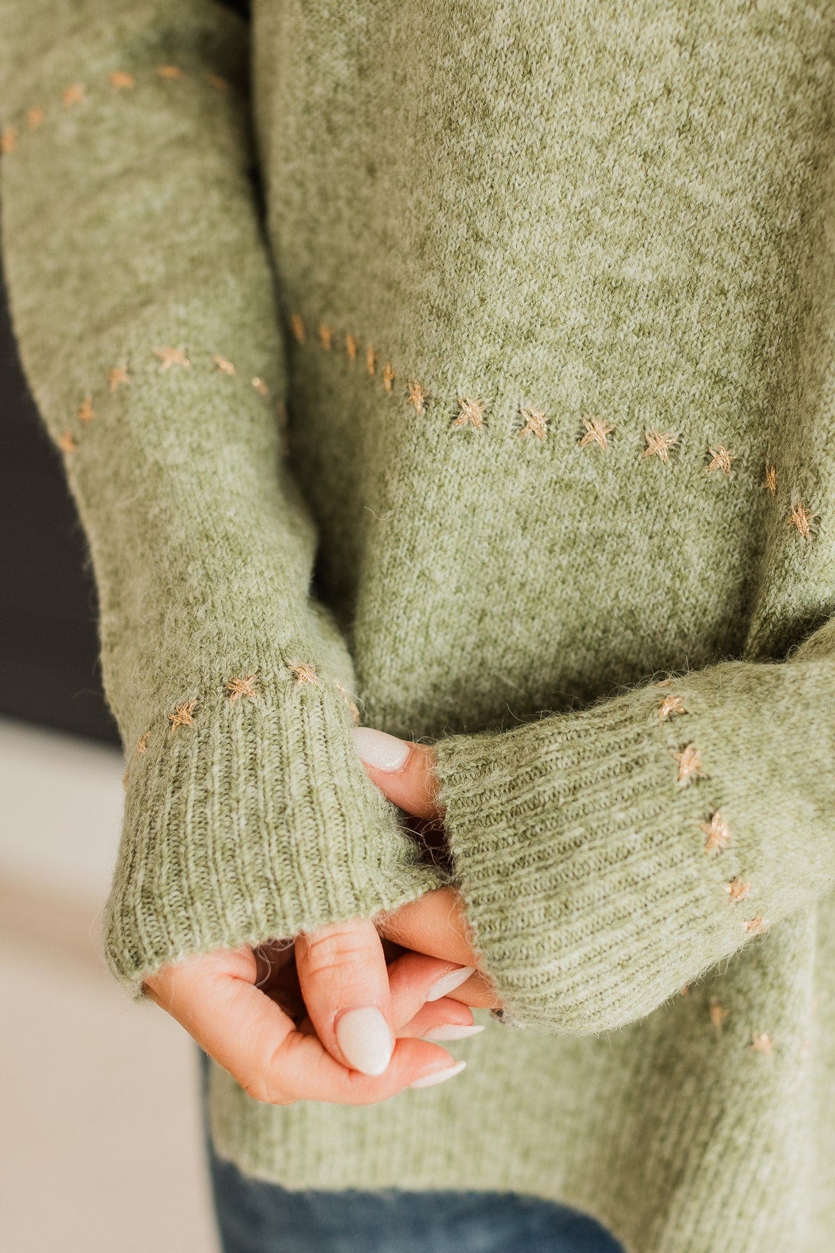 Watch Them Swoon Knit Sweater- Sage - Image 4