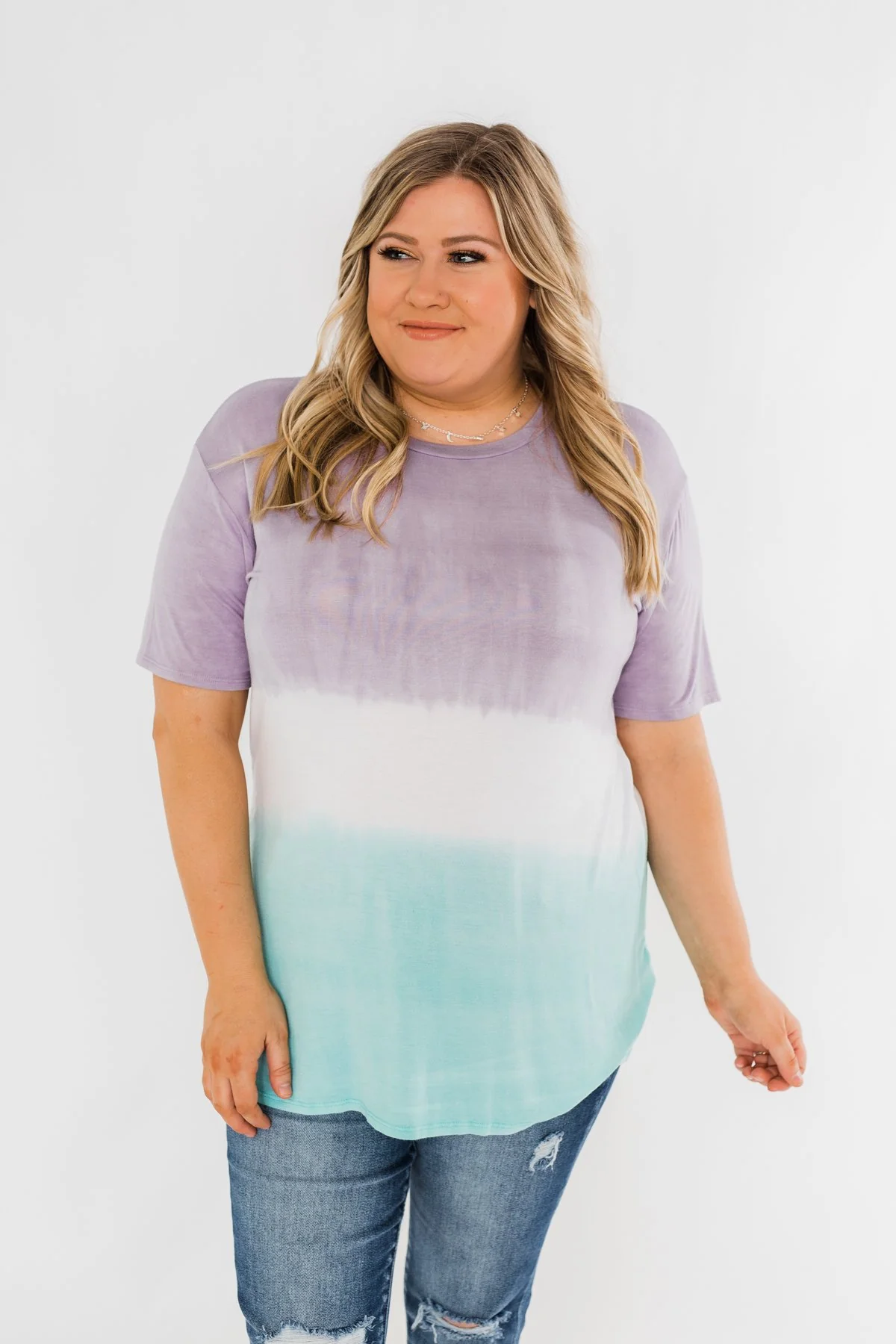Watching The Sunset Ombre Top- Purple & Blue - Image 5