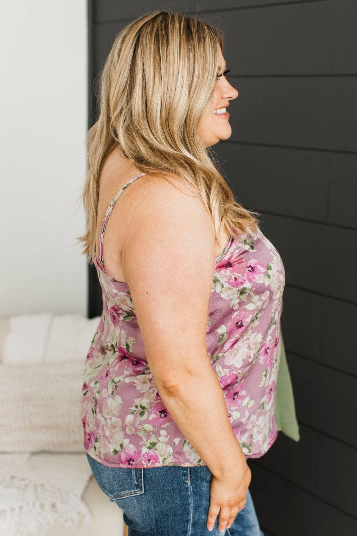Ways Of The Heart Floral Tank Top- Light Mauve - Image 5