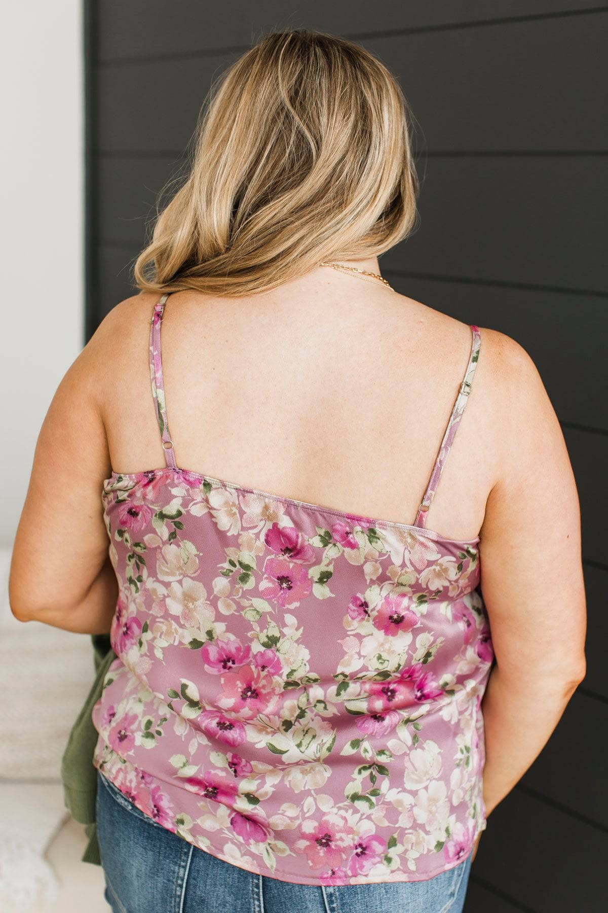 Ways Of The Heart Floral Tank Top- Light Mauve - Image 7