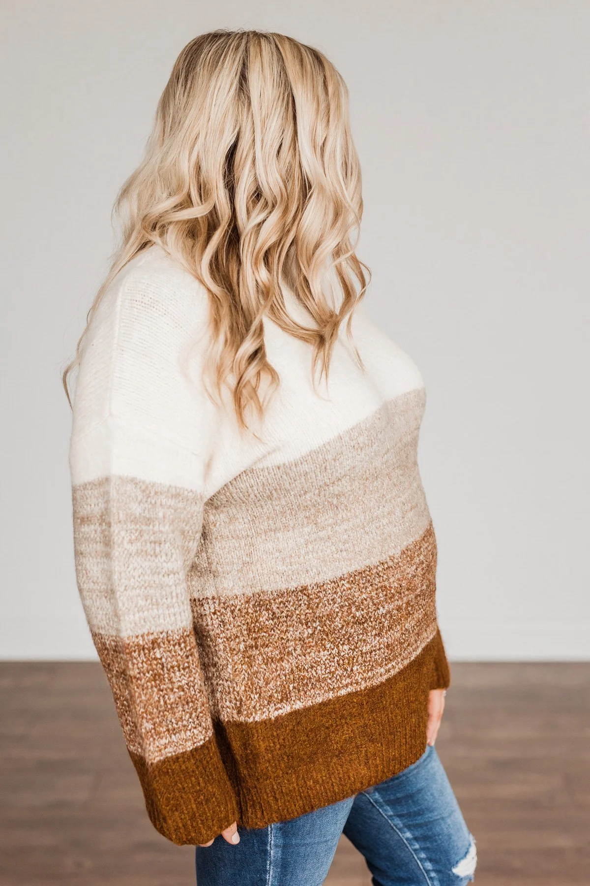 We Are One Color Block Sweater- Brown Shades - Image 10