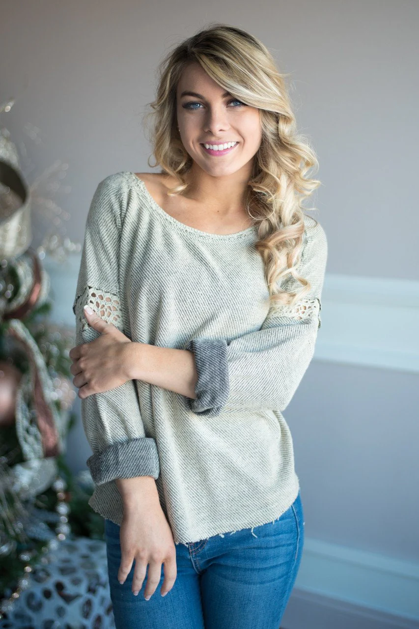 We Go Together Sweater Top ~ Light Mocha - Image 3
