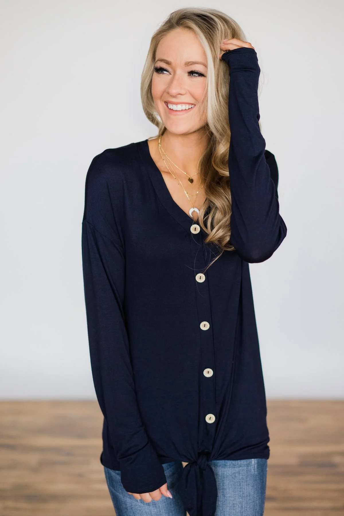 Weekend Comfort Navy Top - Image 3