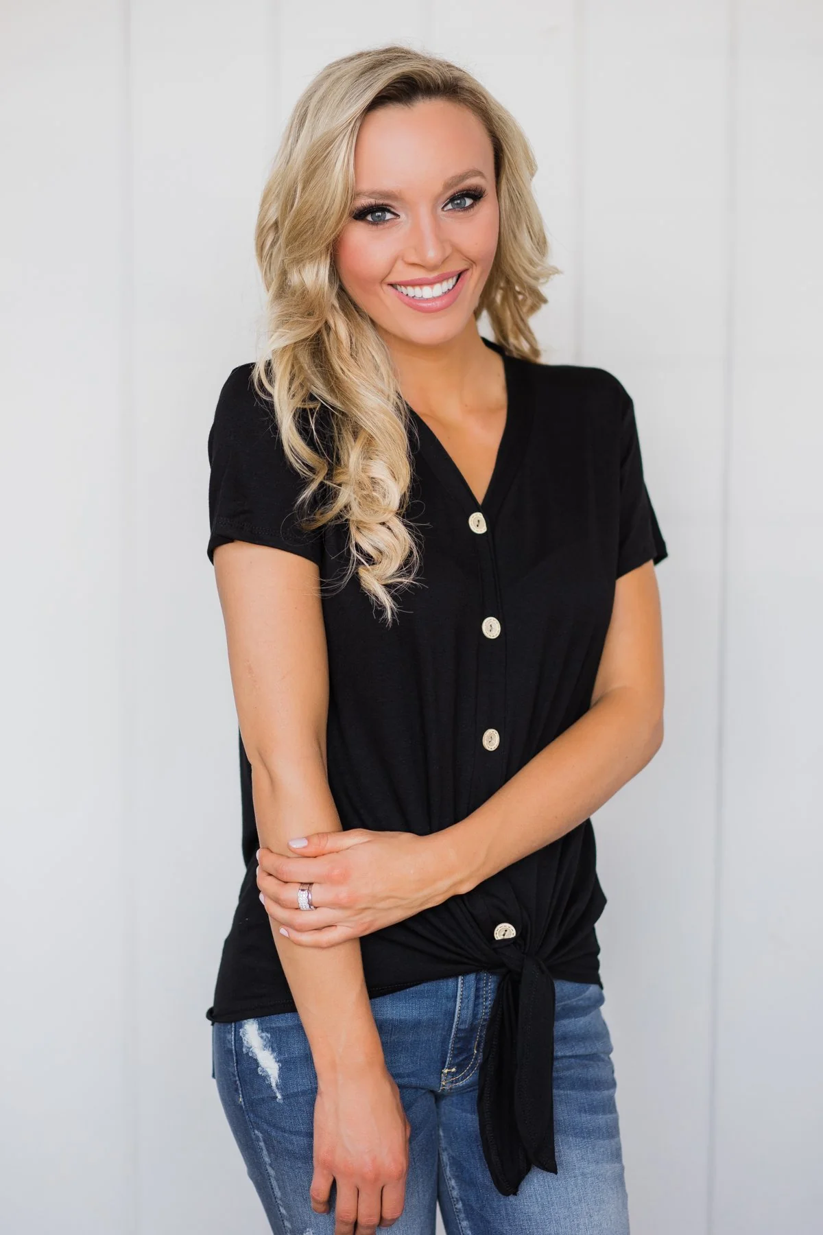 Weekend Comfort Short Sleeve Top- Black - Image 5