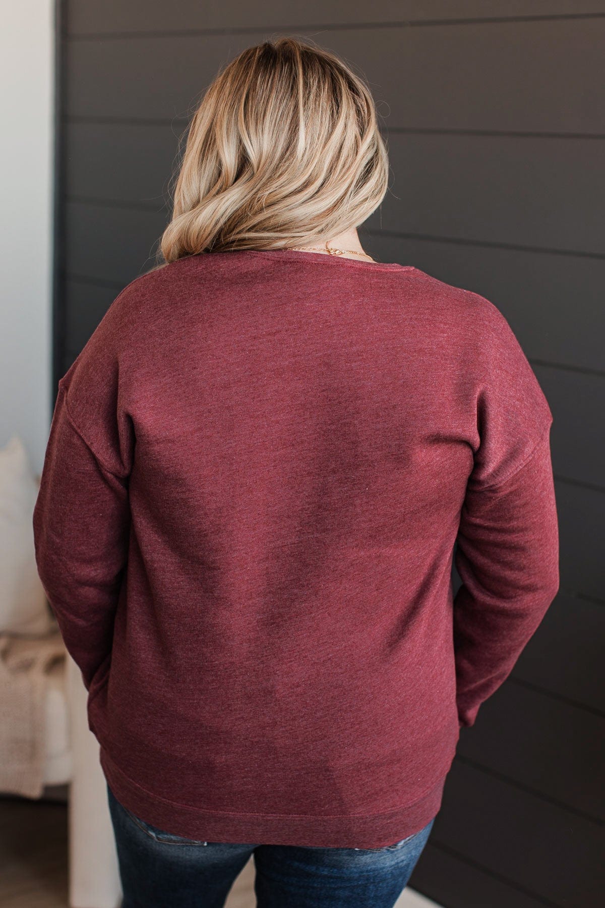 "Weekends, Coffee, & Dogs" Crew Neck- Maroon - Image 7