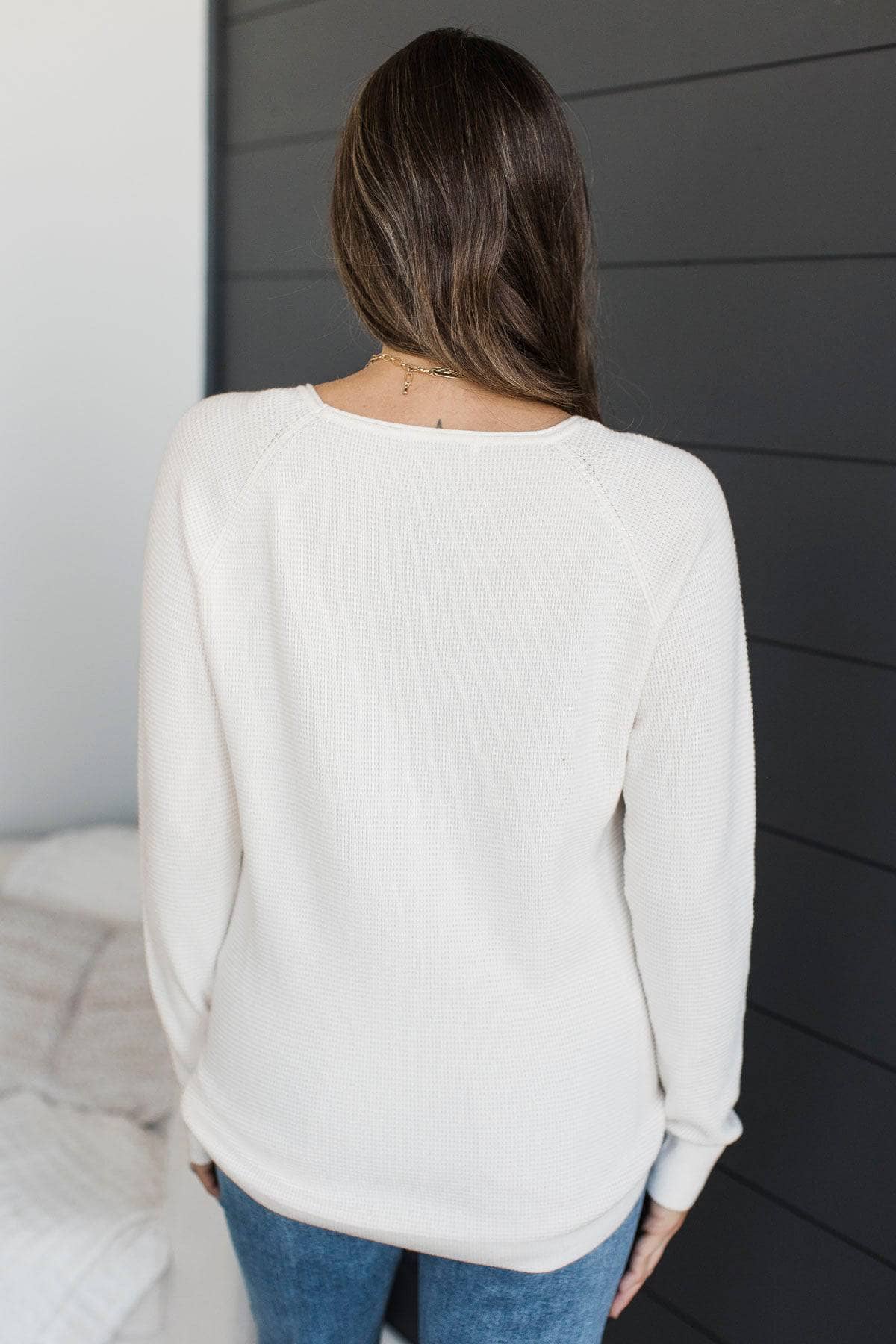 Welcoming Tenderness Waffle Knit Sweater- Ivory - Image 8