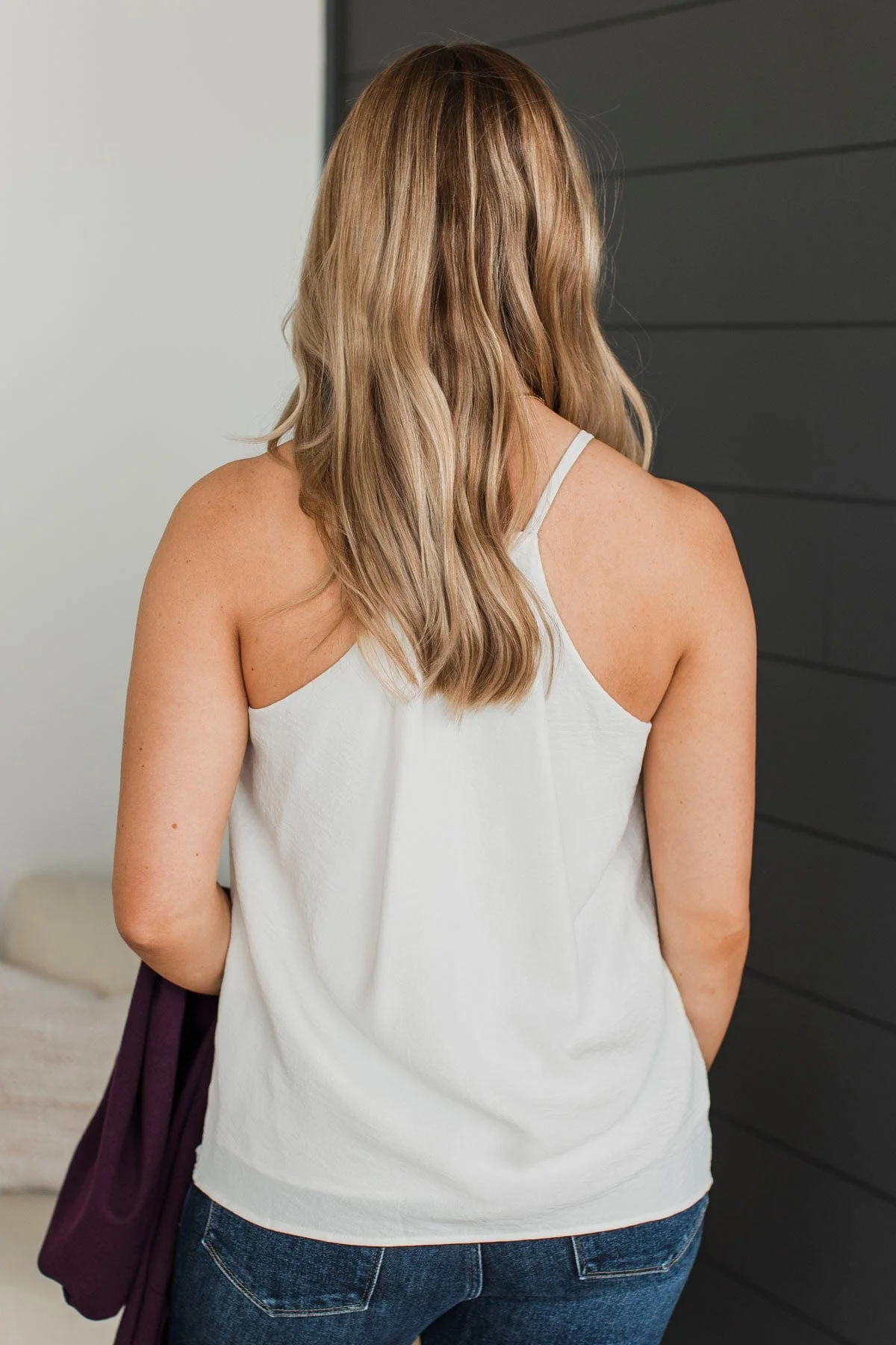 Welcoming Thoughts Racerback Tank Top- Off-White - Image 7