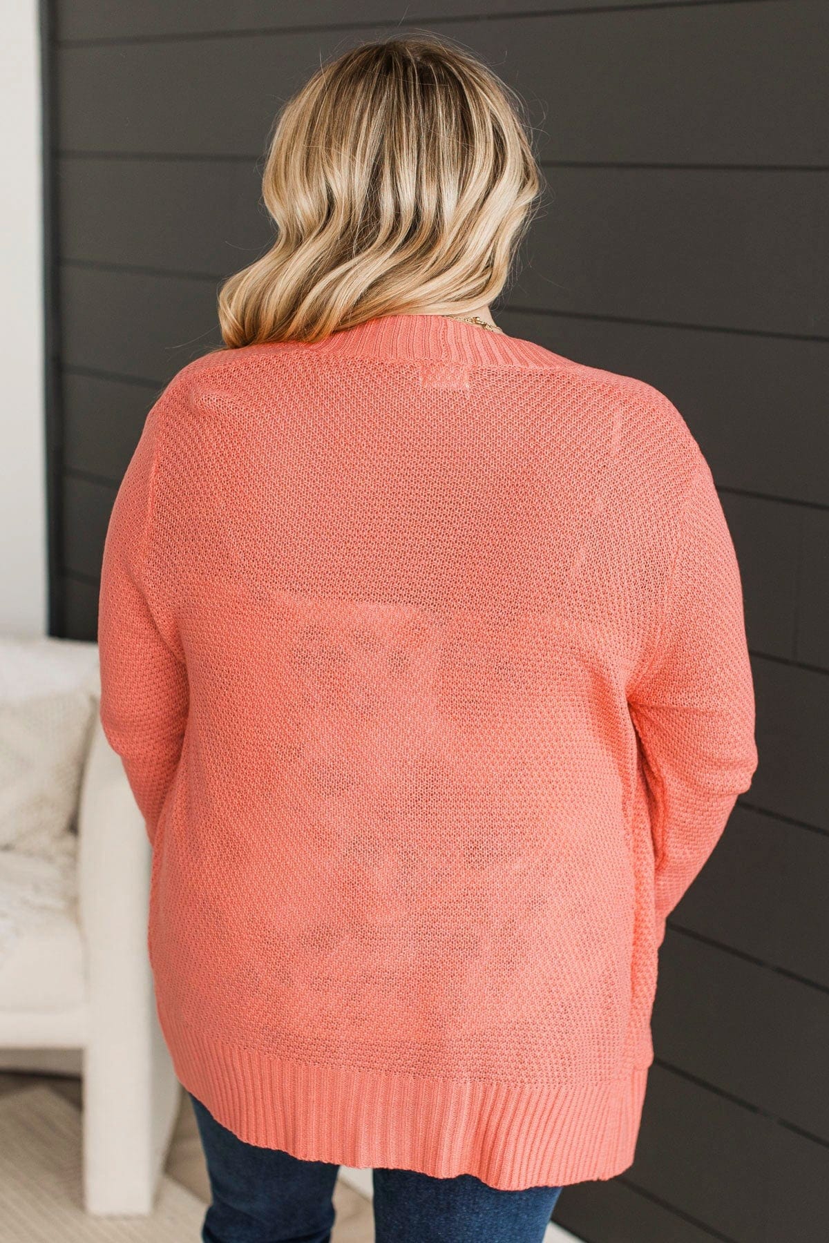 Welcoming To You Knitted Cardigan- Coral - Image 8