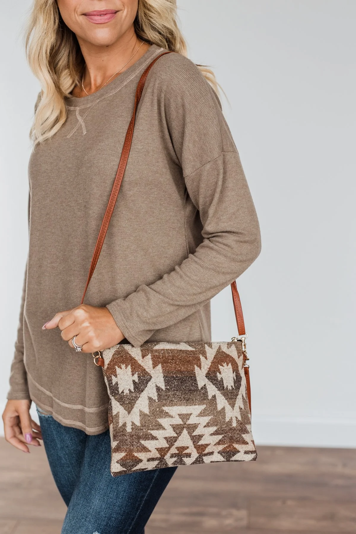 Western Beauty Aztec Clutch- Brown - Image 2