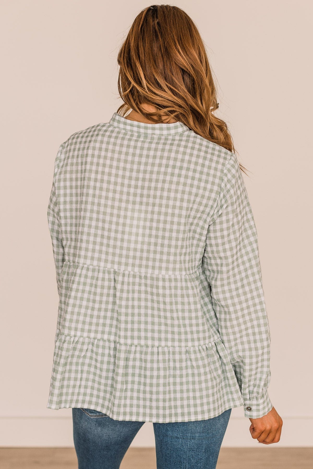What A Dream Long Sleeve Button Top- Sage - Image 7