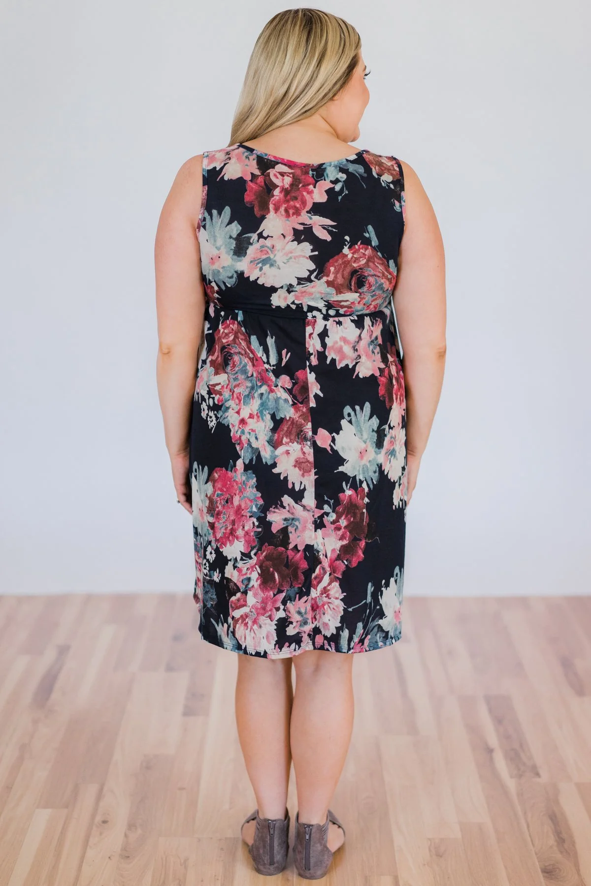 What I Like About You Floral Dress- Navy - Image 6