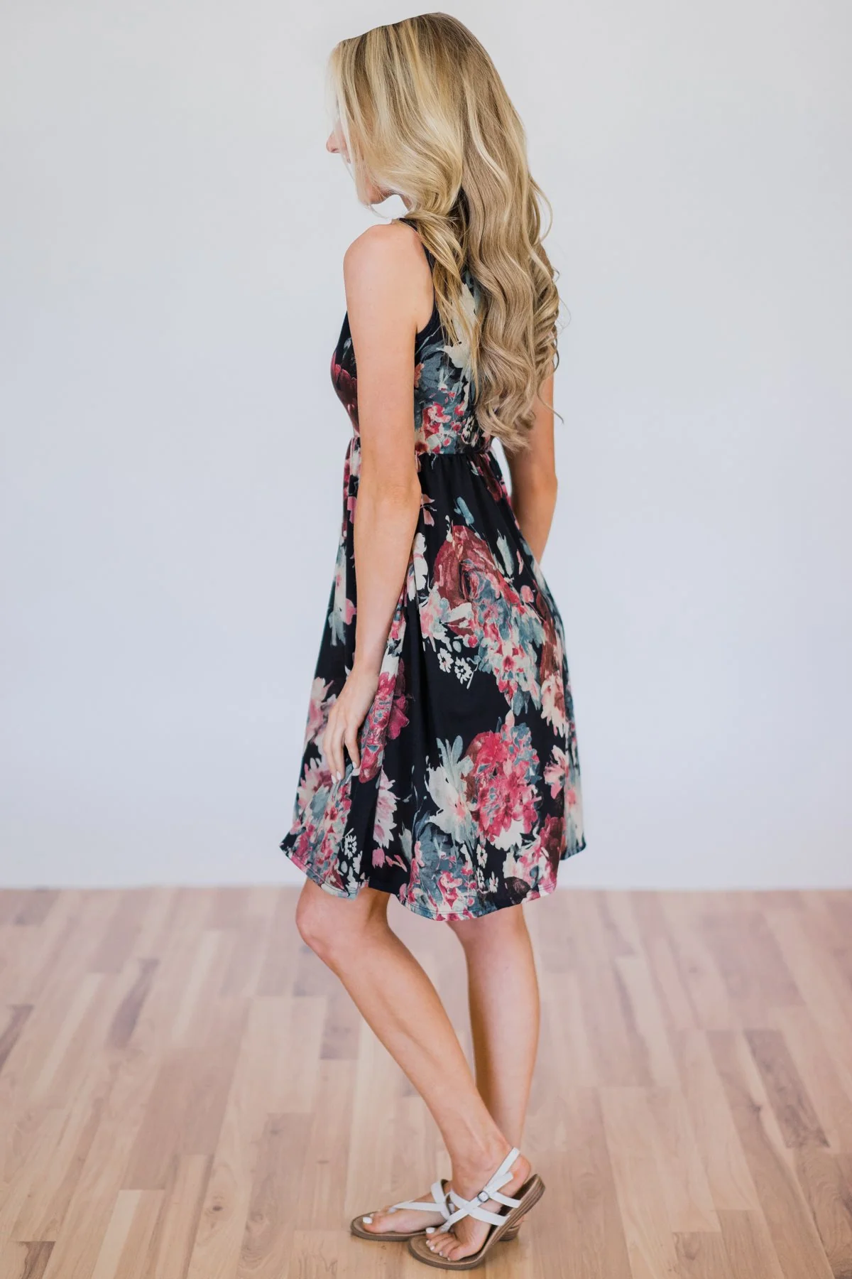 What I Like About You Floral Dress- Navy - Image 7