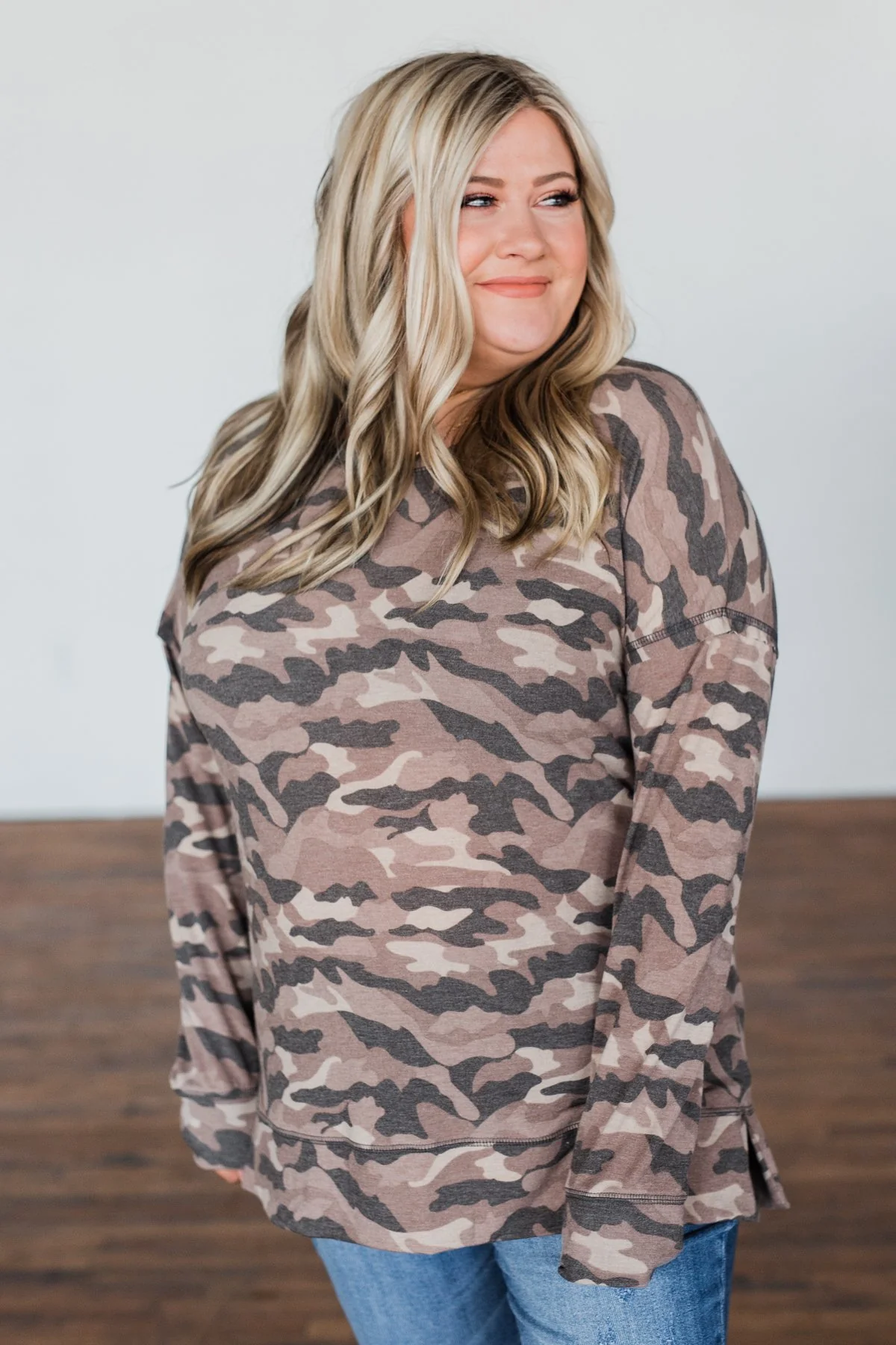 What If Long Sleeve Pullover- Brown Camo - Image 7