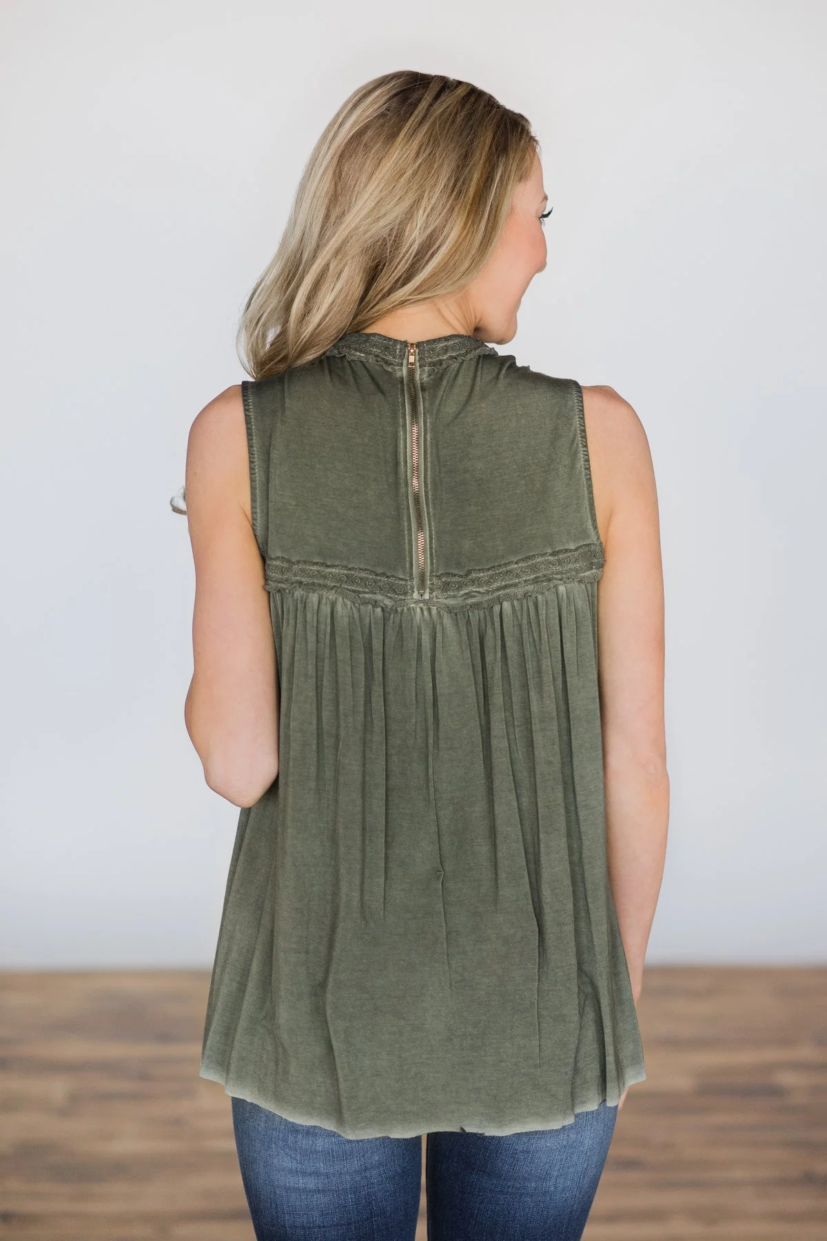 What Makes You Beautiful Tank Top ~ Olive - Image 5