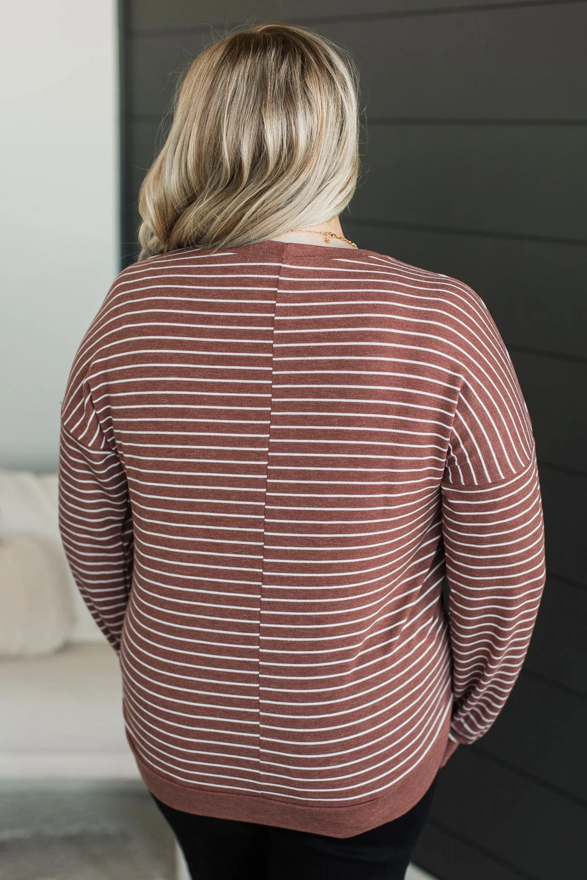 What Really Matters Long Sleeve Top- Rust - Image 7