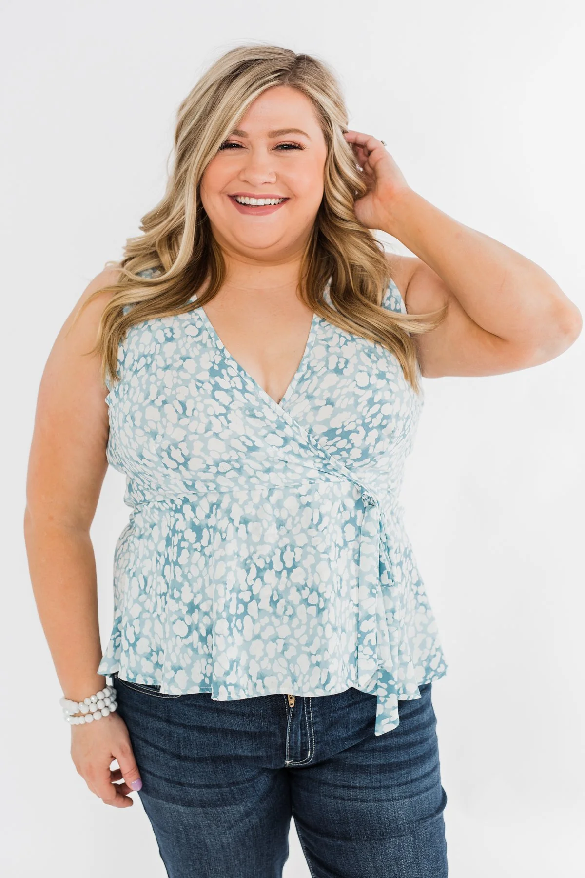 What She Wants Tie Tank Top- Light Blue - Image 5