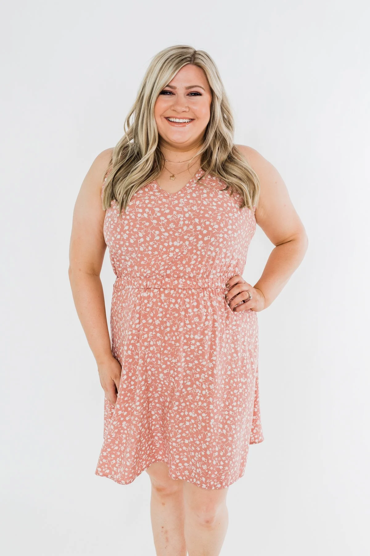 Whatever It Takes V-Neck Floral Dress- Mauve - Image 3