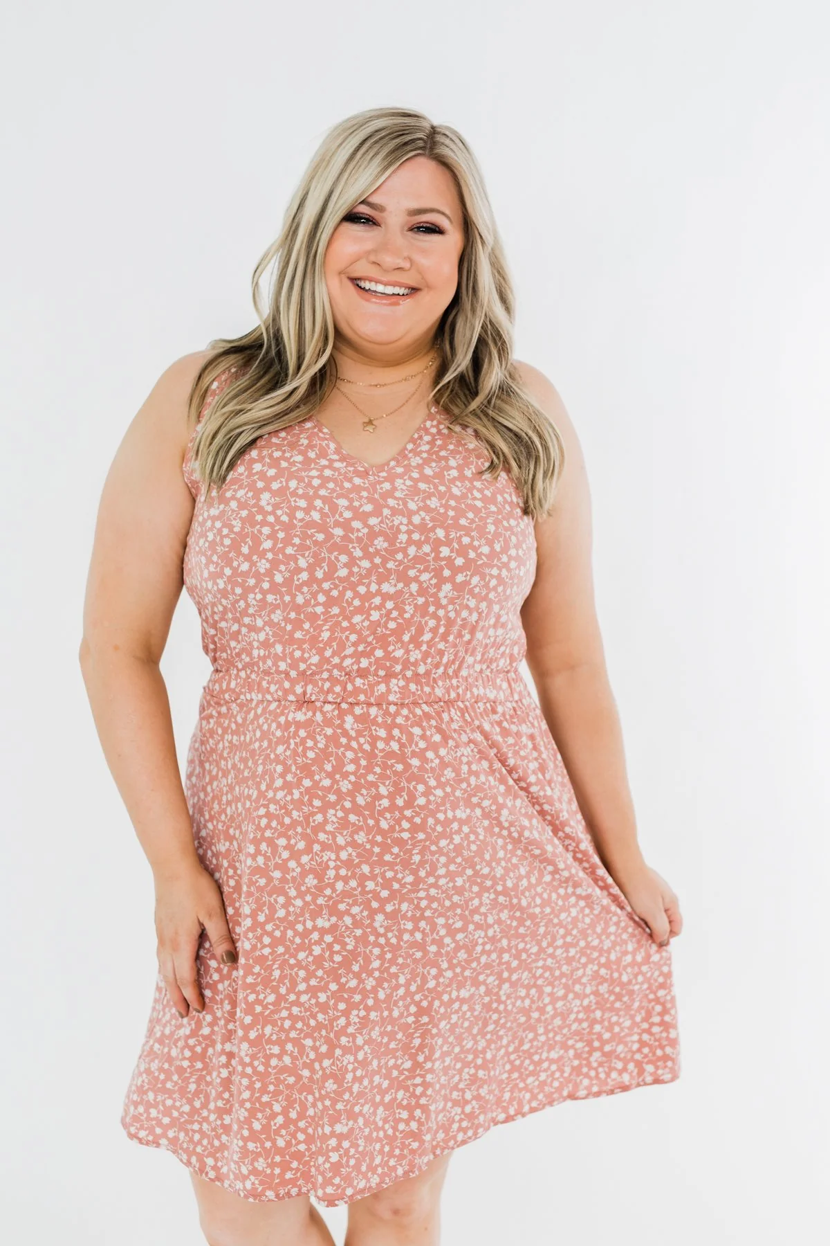 Whatever It Takes V-Neck Floral Dress- Mauve - Image 8
