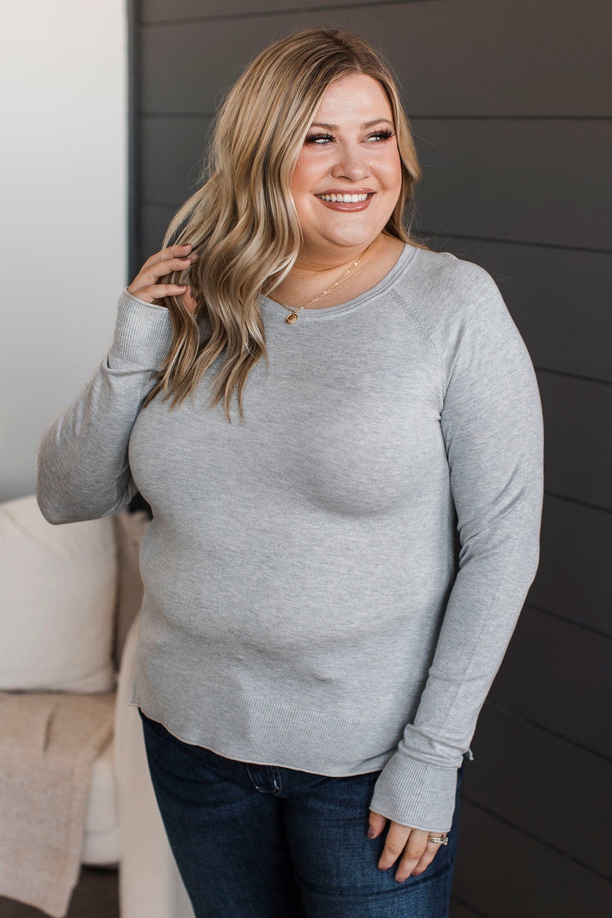 Whatever You Want Knit Sweater- Grey - Image 4