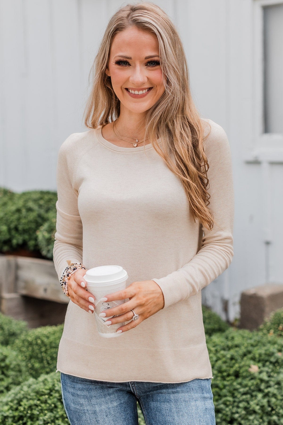 Whatever You Want Knit Sweater- Oatmeal - Image 4