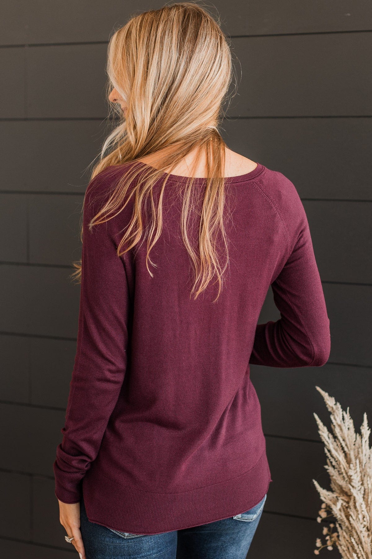 Whatever You Want Knit Sweater- Wine - Image 7