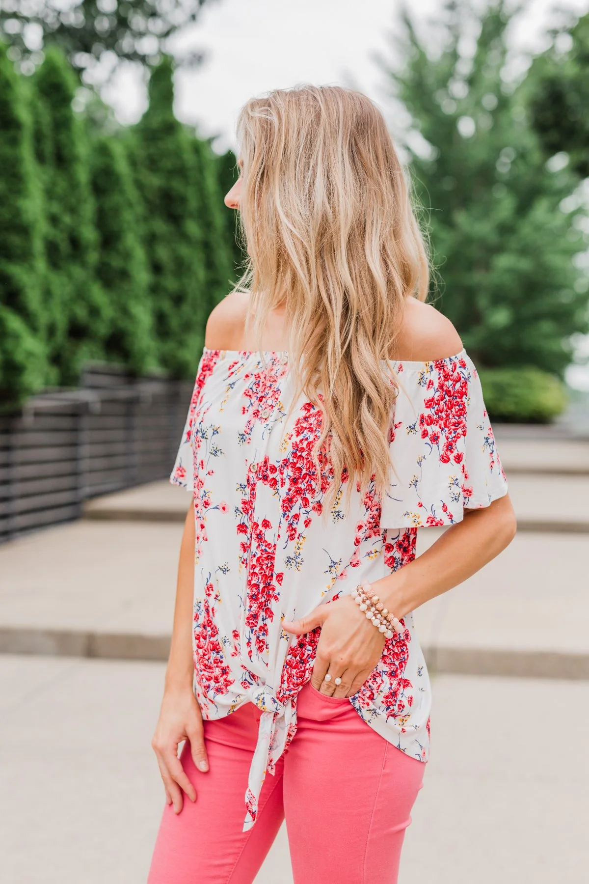 When I'm With You Off the Shoulder Top- Ivory - Image 5