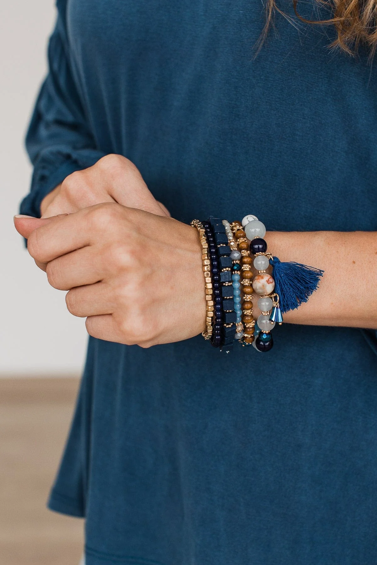 When The Planets Align Bracelet Set- Navy - Image 3