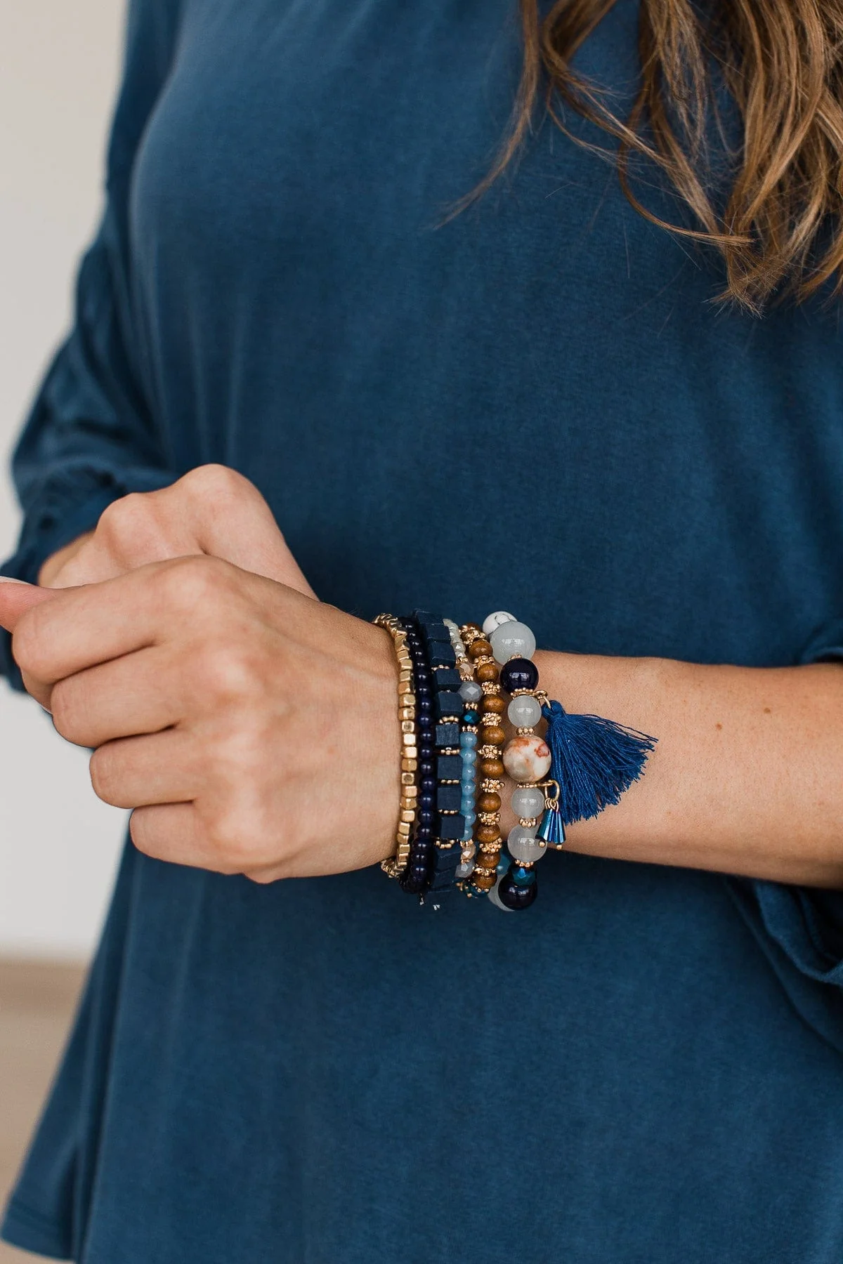 When The Planets Align Bracelet Set- Navy - Image 4