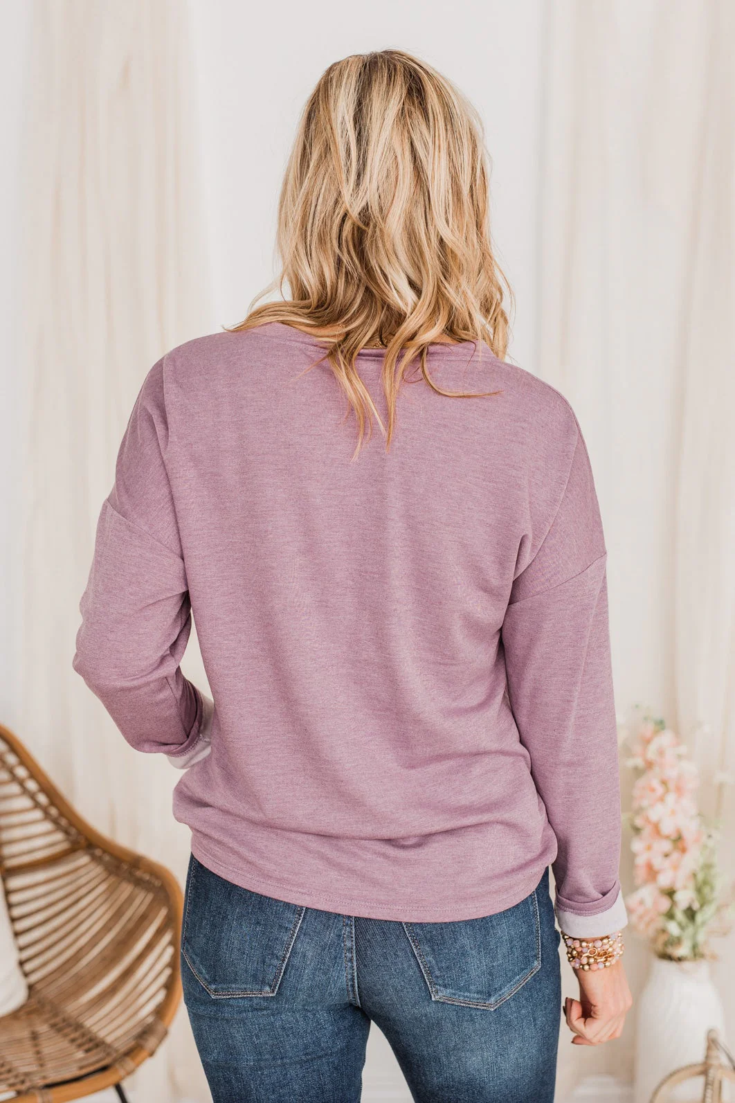 Where Is The Love Long Sleeve Top- Lavender - Image 5