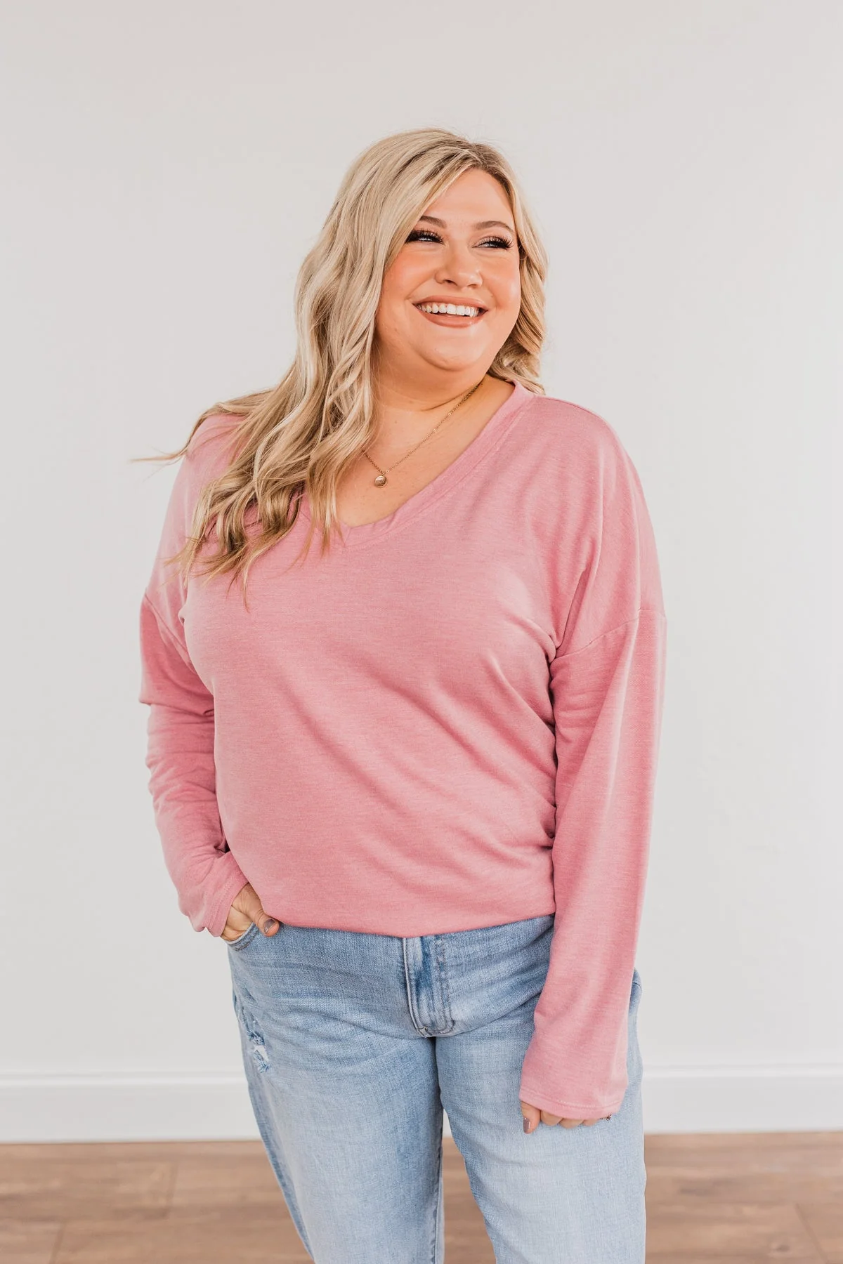 Where Is The Love Long Sleeve Top- Mauve - Image 2