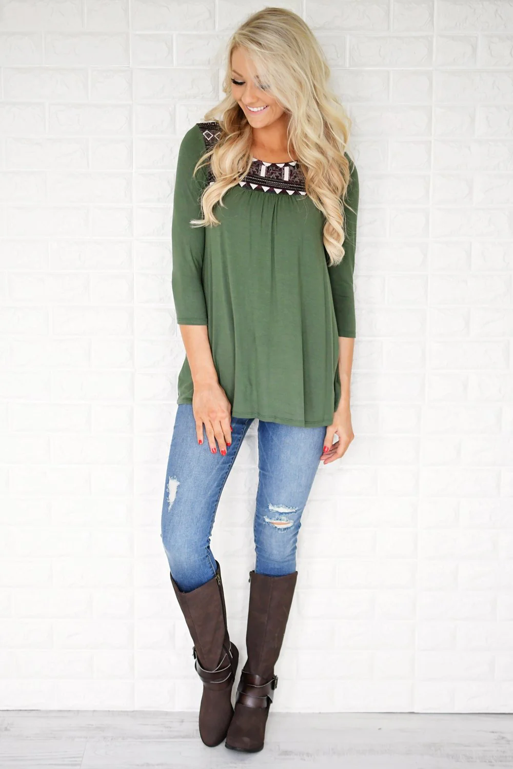 Wherever You Are Olive Top - Image 2
