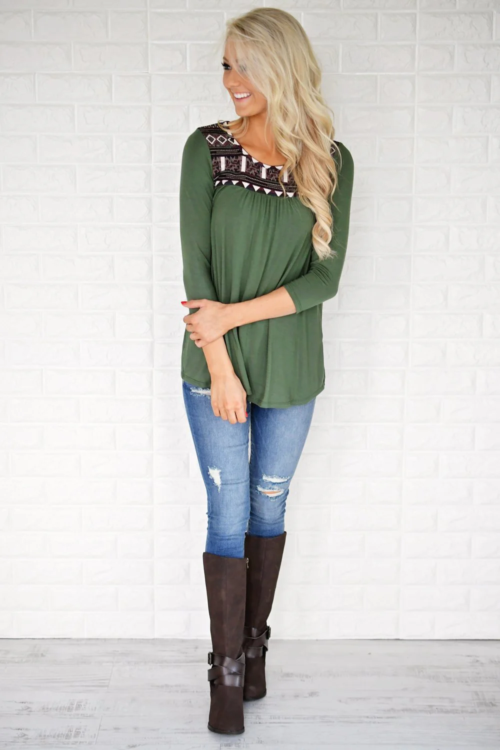 Wherever You Are Olive Top - Image 3