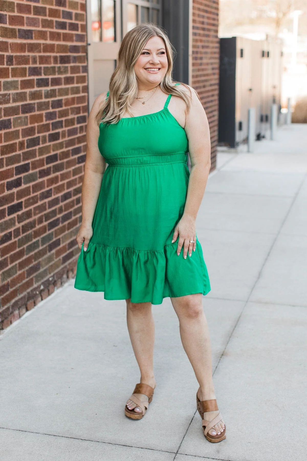 Whimsical Daydreams Mini Dress- Kelly Green