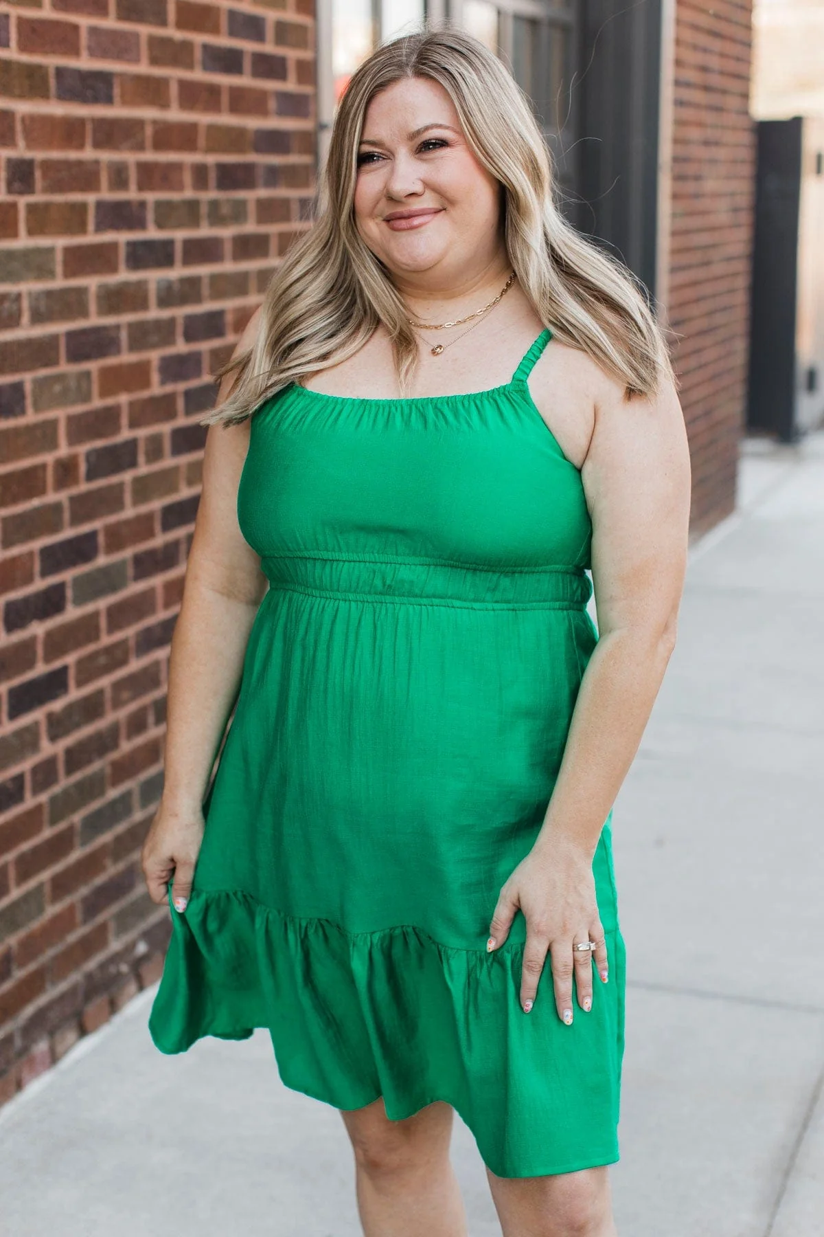 Whimsical Daydreams Mini Dress- Kelly Green - Image 5