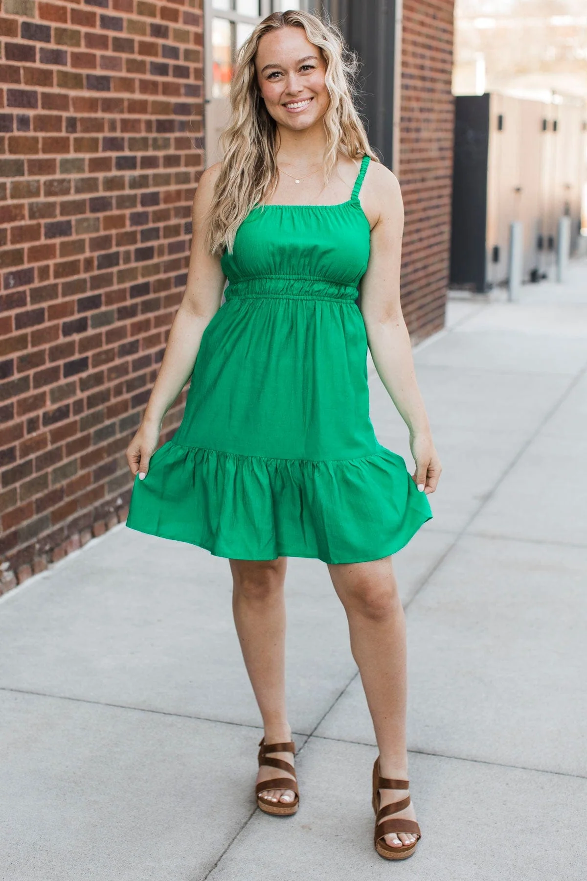 Whimsical Daydreams Mini Dress- Kelly Green - Image 6